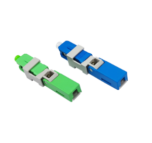 Green Fiber Optic Fast Connector 55mm Fiber Optic SC Connector For 2 X 3mm Drop Cables