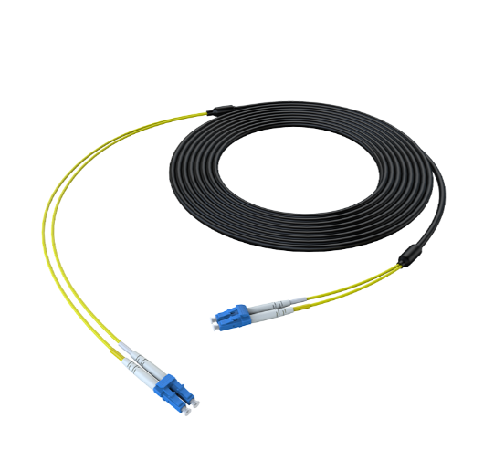 5.0mm Black Fiber Optic Patch Cord G652D With Duplex LC APC Connector - Image 2