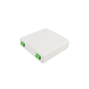 White Plastic 2 Port Fiber Optic Rossette Box with SC Adapter